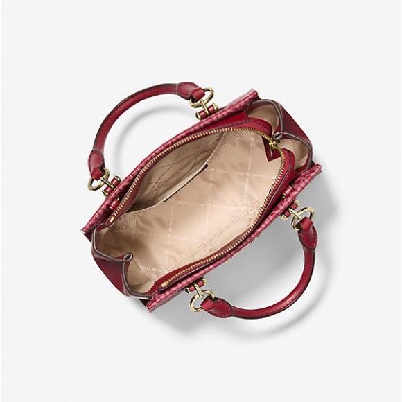 Michael Kors Marilyn Small Signature Logo Messenger Bag - Cherry NWT - Picture 2 of 5